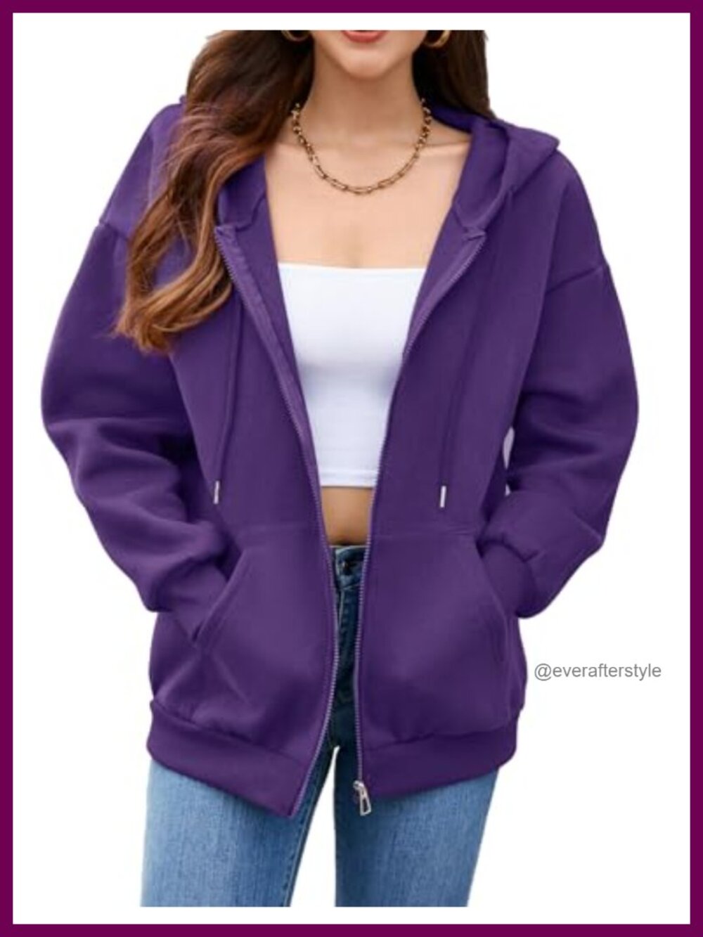 Women Oversized Zip Up Hoodie Fleece Sweatshirt Long Sleeve Casual Winter